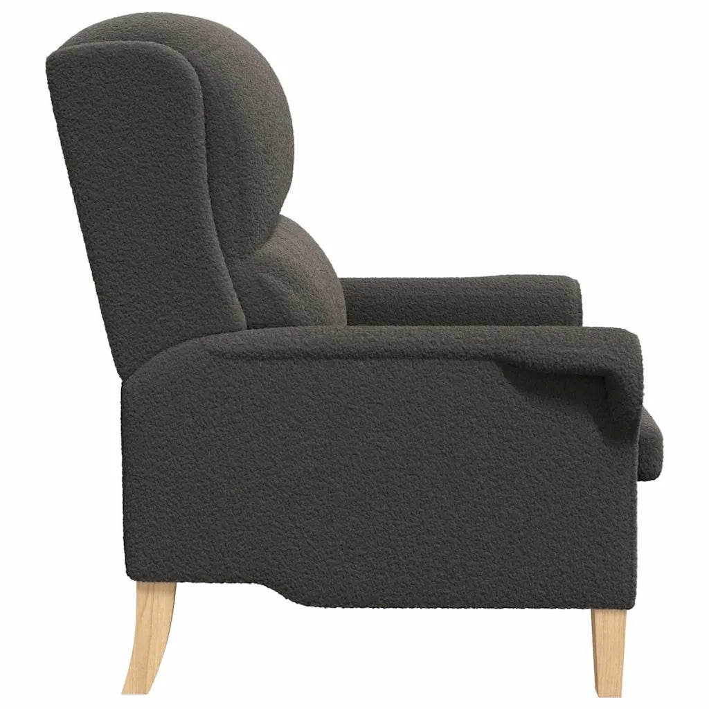 poltrona Grigio scuro 76 x 94 x 102 cm Tessuto Sherpa morbido