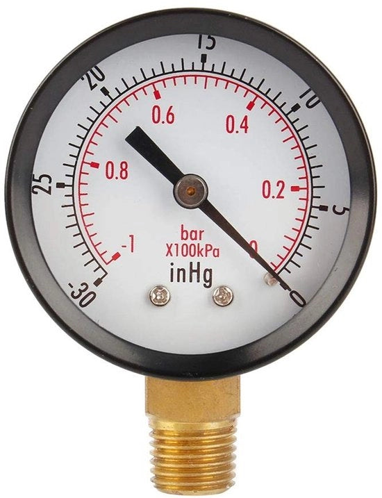 Manometro a vuoto 2 pollici - Drukmeter - Differenziale per acqua/olio/gas - Manometro elettronico - Resistente allo shock e facile da leggere