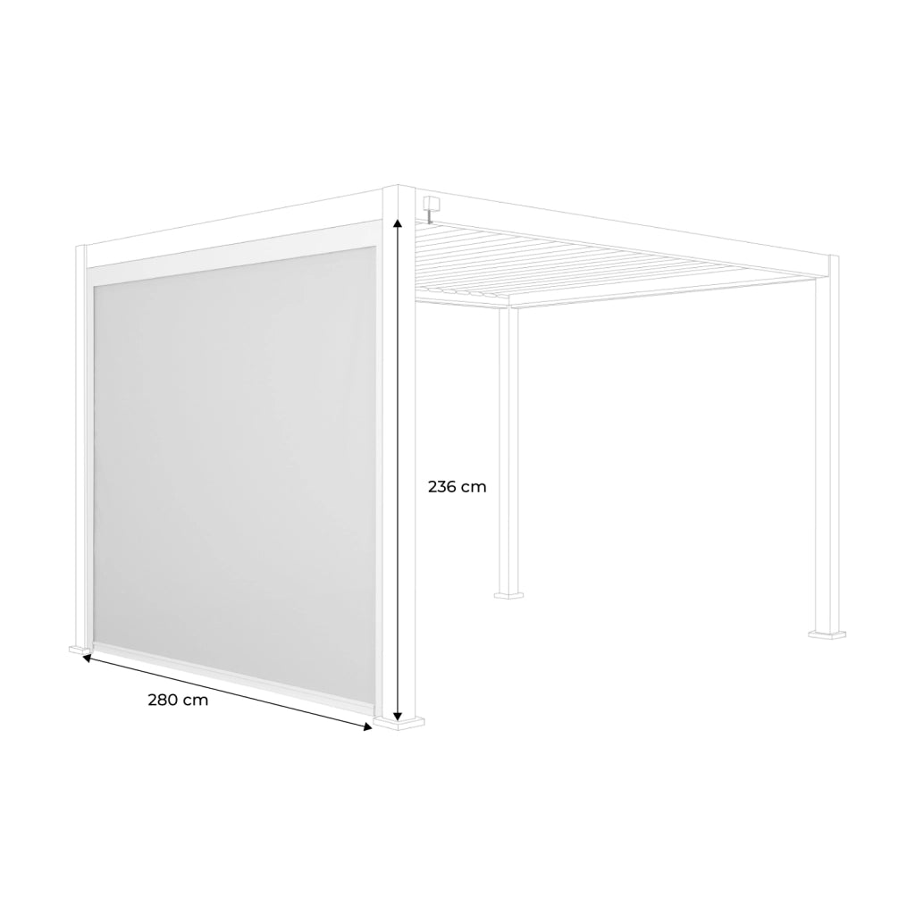 Tenda laterale 4m per pergola 3x4m, beige