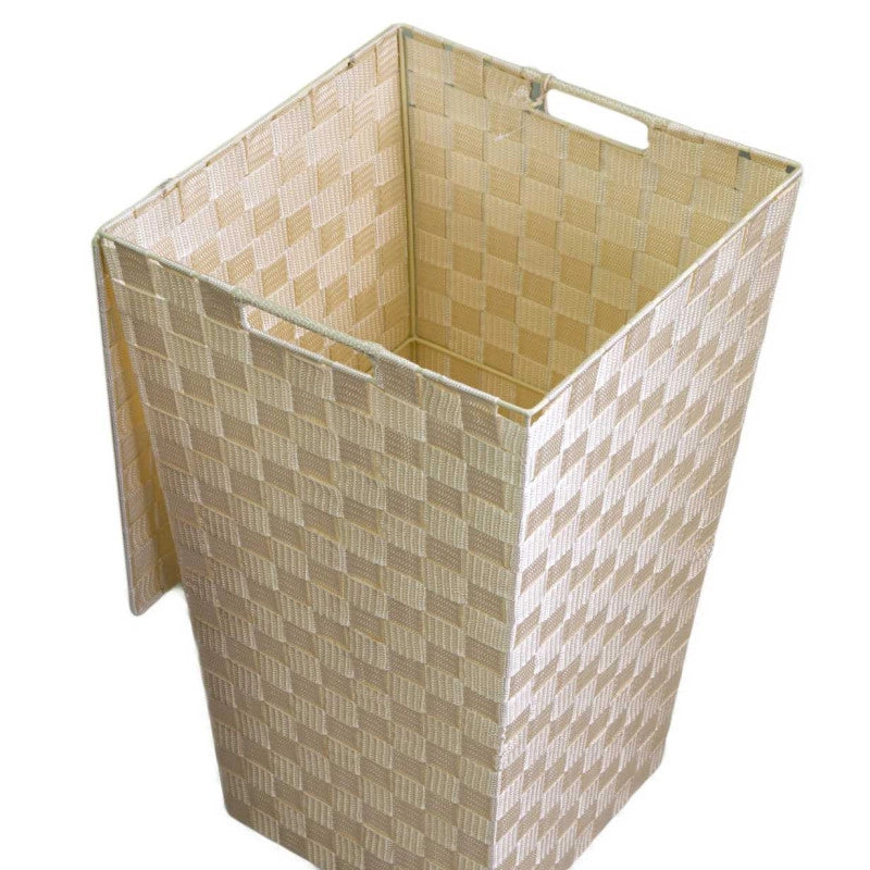 Cestone poliestere crema quadro cm 33x33h53