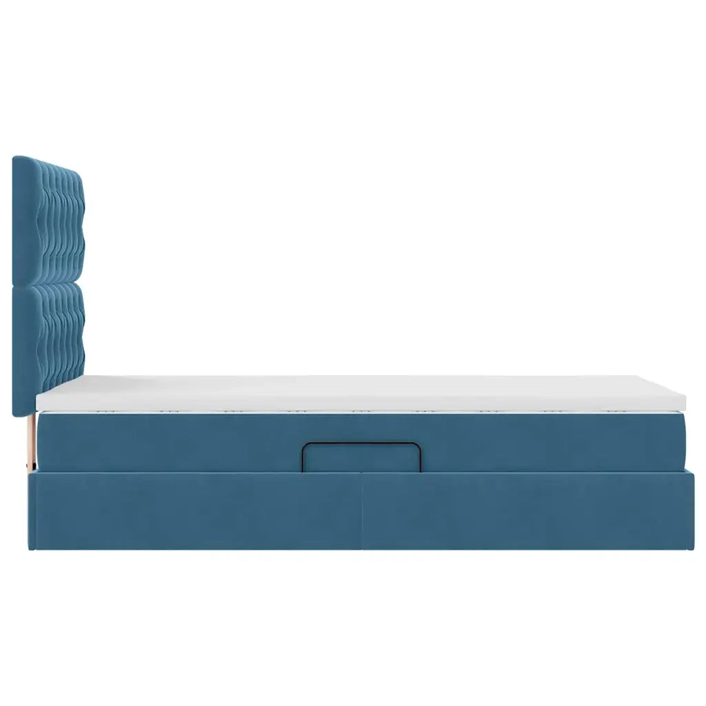 Letto con contenitore e materasso Blu Scuro 100 x 200 cm 3372073