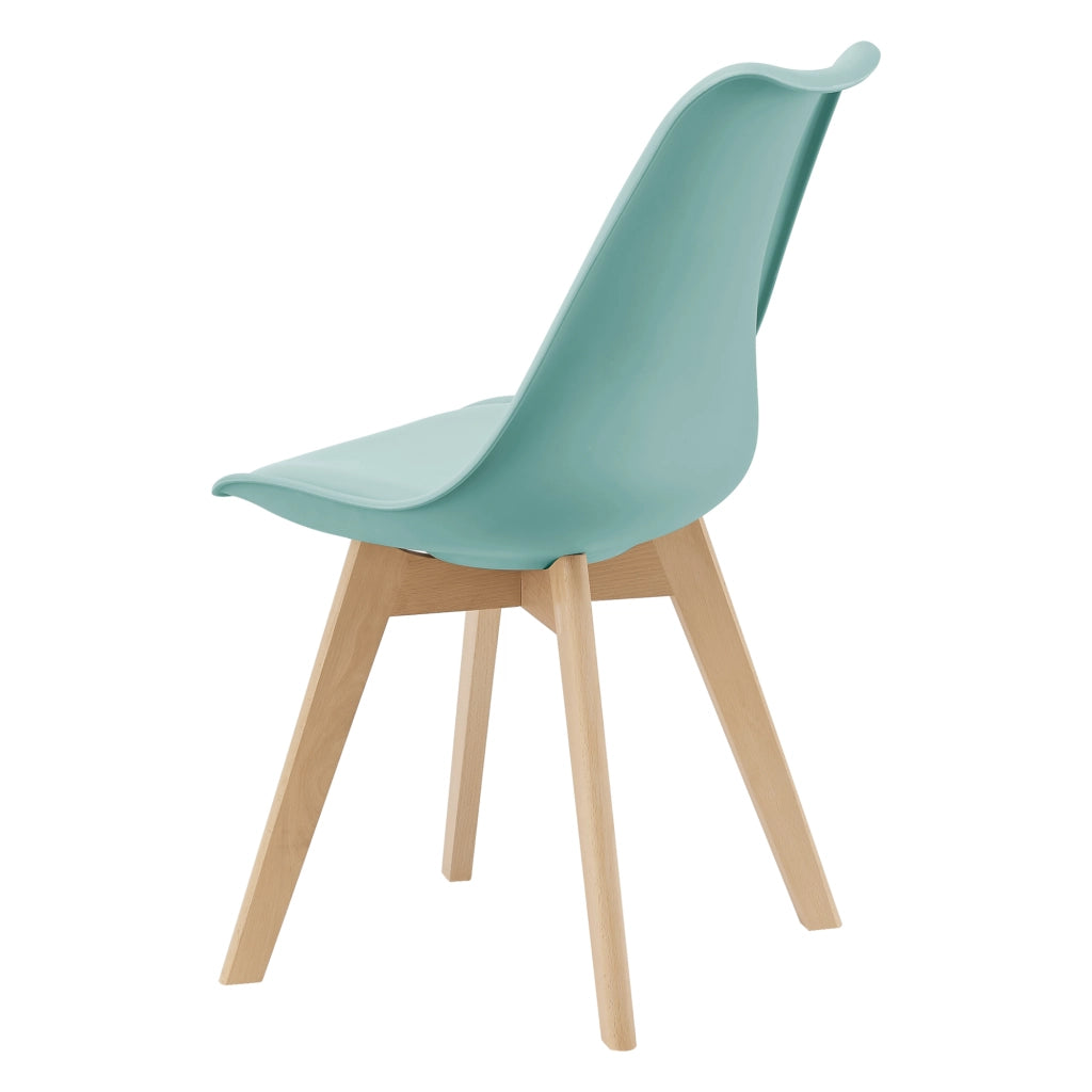 Set Fläten di 6 Sedie da Sala con Seduta Imbottita Rivestimento in Similpelle Menta Verde [en.casa]