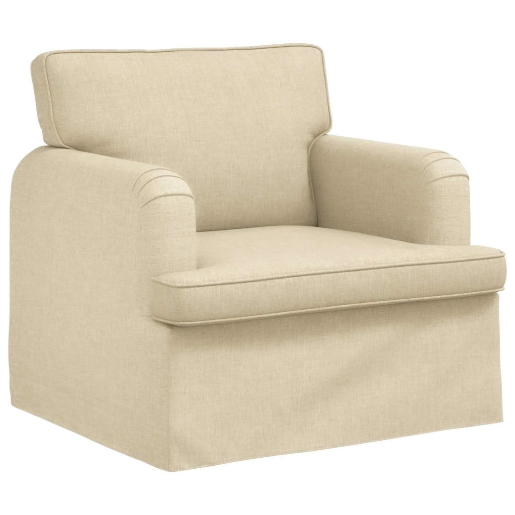Set di divani 2 pcs Crema 201 x 80 x 85 cm Tessuto 3407609