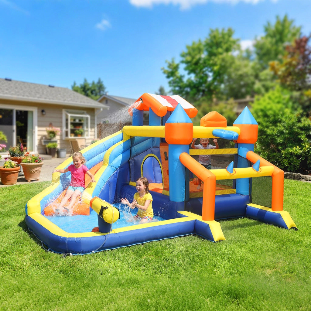 Castello gonfiabile 8 in 1 con scivolo trampolino ¨C Minimal ¨C 550W