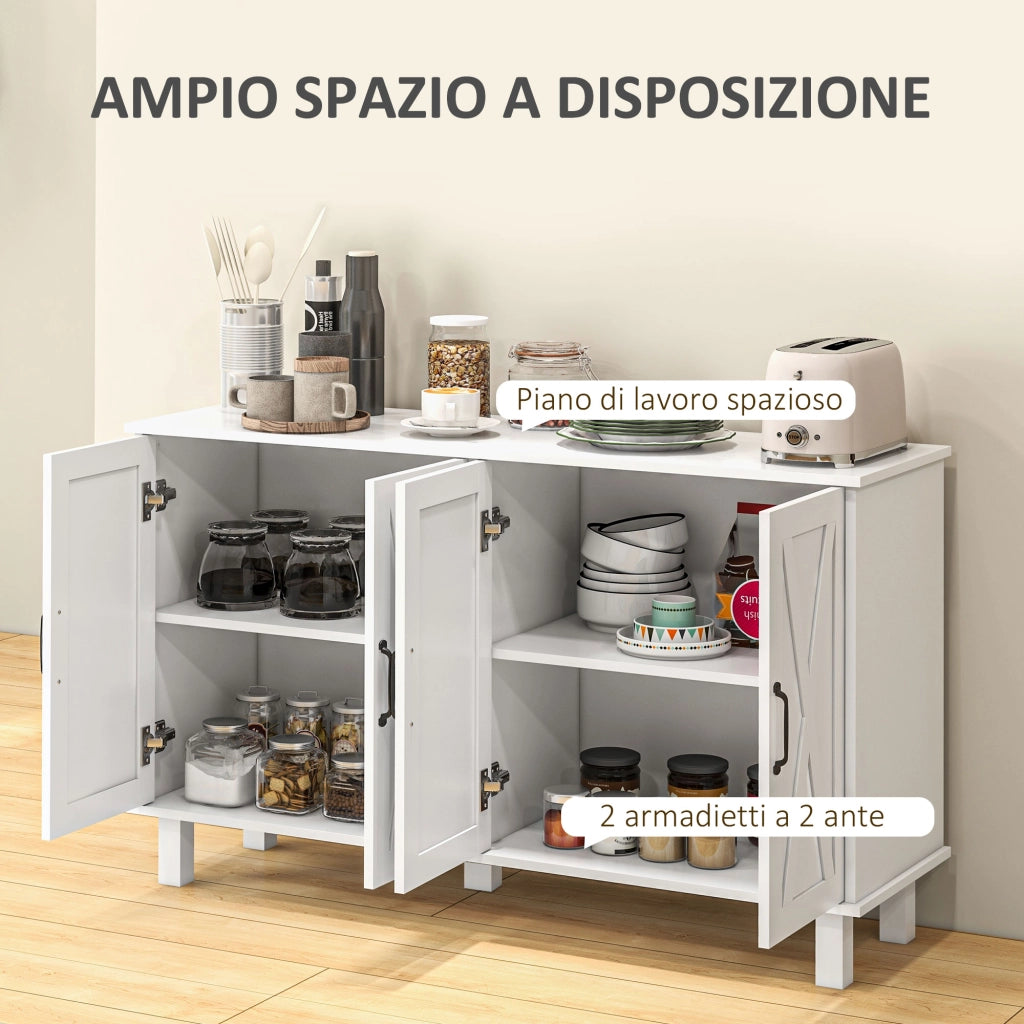 Mobile Multiuso con 4 Cassetti ¨C Minimal ¨C Bianco 120x37x75 cm