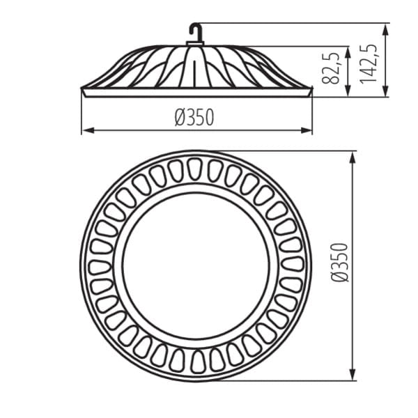 Campana LED industriale Miledo HIBO 150W 4000K IP65
