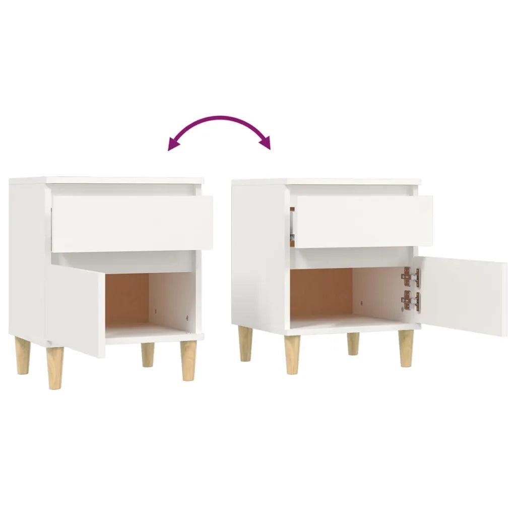 Set di 2 Comodini | Armadio da Notte | Mobiletto da notte in Bianco 40x35x50 cm