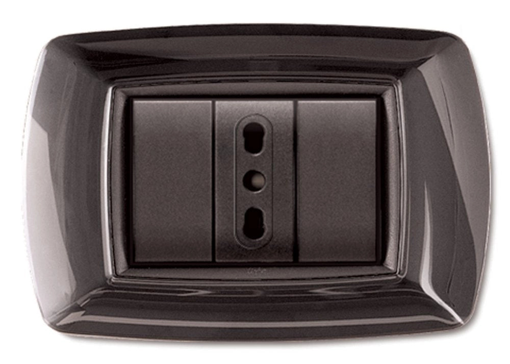10pz placca life mod. living plastica nero glitter 3posti cod:ferx.41533