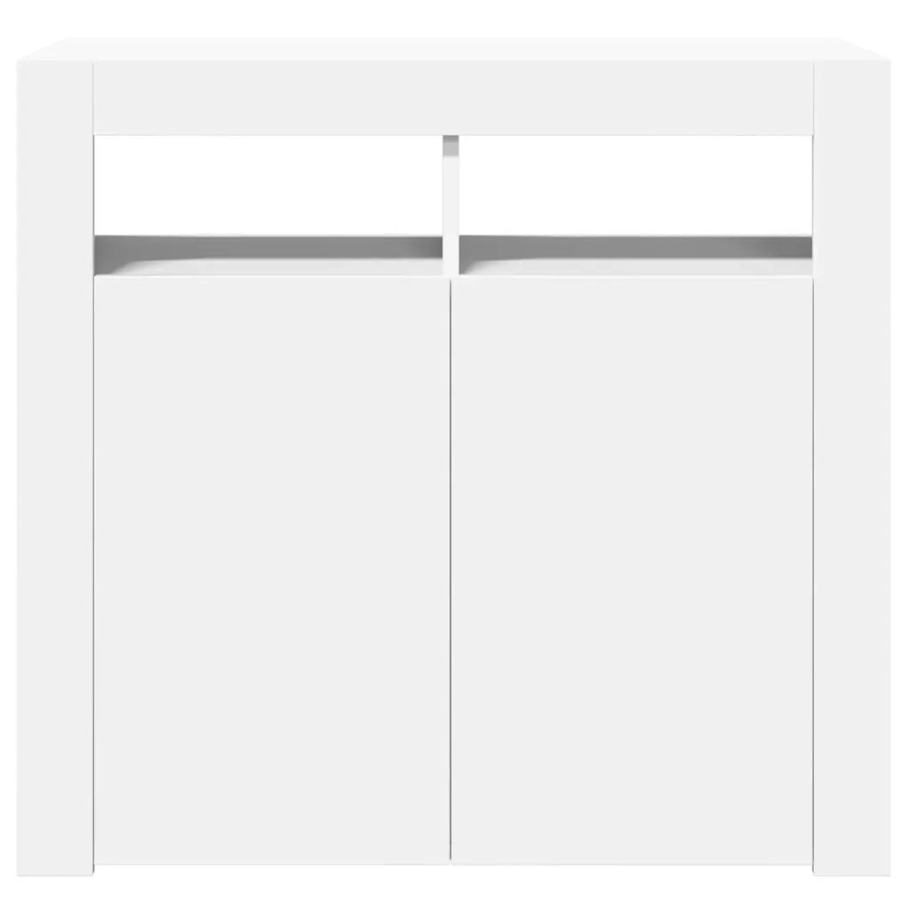 Credenza con Luci LED Bianca 80x35x75 cm 804328