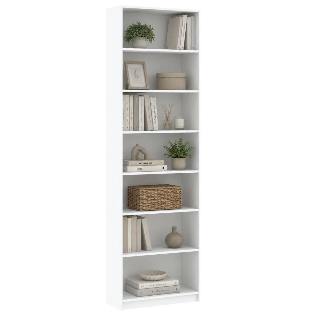 Biblioteca Lika, Libreria 6 Ripiani, 80x33x234h cm Bianco