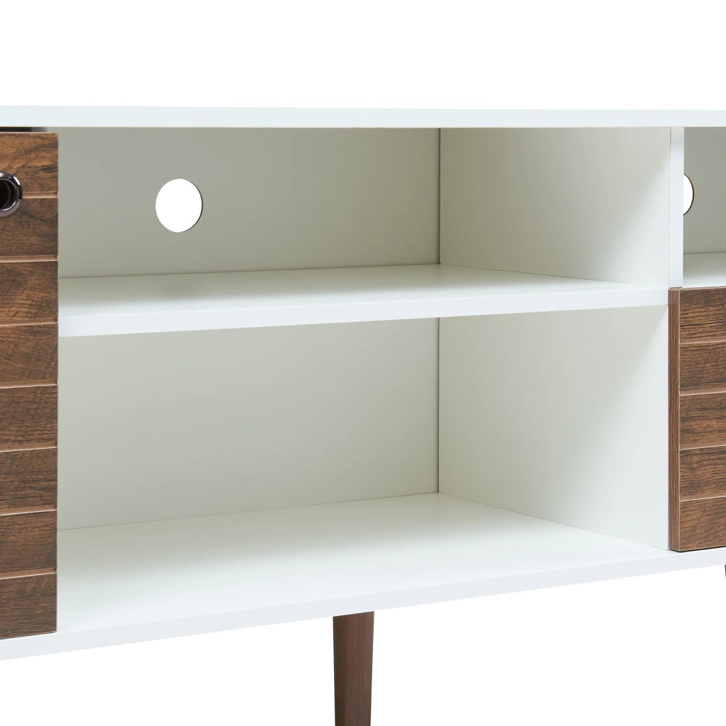 Mobile porta TV mensola porta TV per soggiorno 165 x 40 x 66 cm bianco effetto noce 03_0010106
