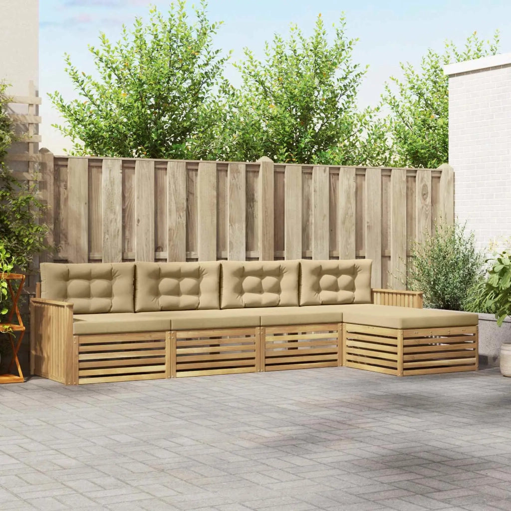 Set di divani da esterno 5 pcs Bianco e Beige 3390323