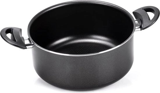 Piastra di acciaio con 2 maniglie, 24 cm, alluminio, 100% riciclato, adatta a tutte le superfici di cottura, comprese quelle a induzione, Made in Italy
