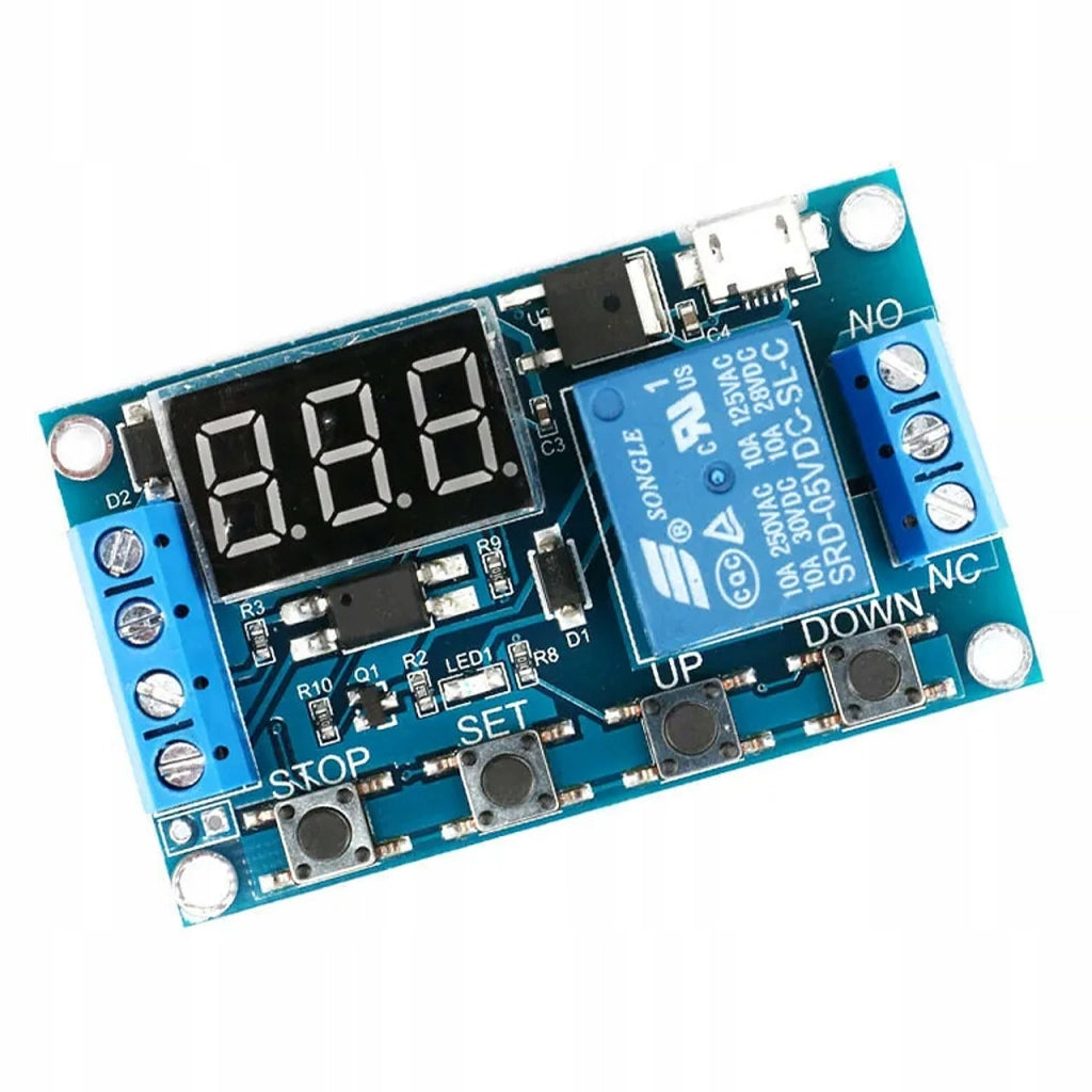 Modulo Relè Temporizzato Rosfix – Impostazione Precisa 0-999 Minuti | Alimentazione 6-20V o Micro USB 5.0V