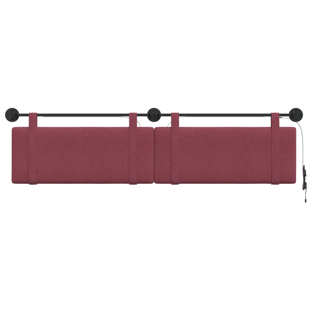 Testiera sospesa Con luce LED Rosso Vino Tessuto 3424030