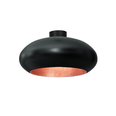 Plafoniera ovale nera interno rame Compo E27 Luminex