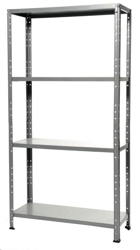 SCAFFALE 4 RIPIANI IN METALLO ZINCATO MONTAGGIO A BULLONI MISURE 75X30X150 MM PORTATA RIPIANO 40KG