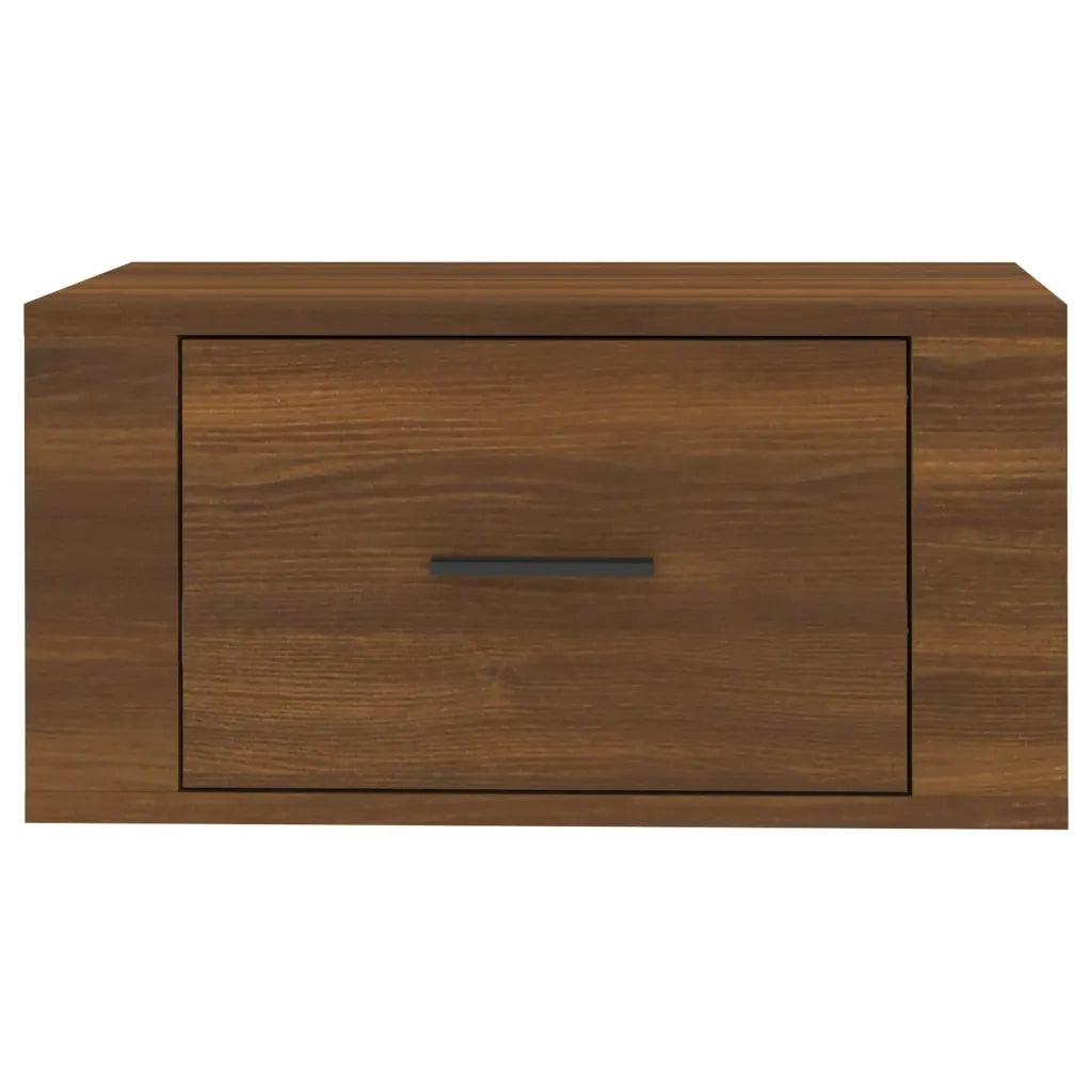 Set di 2 Comodini | Armadio da Notte | Mobiletto da notte a Muro Rovere Marrone 50x36x25 cm