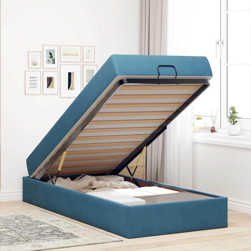 Struttura letto con materasso 2 pcs Blu Velluto 3399532