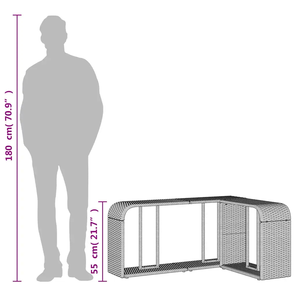 Scaffali Portaoggetti 2 pz Marrone in Polyrattan 366213