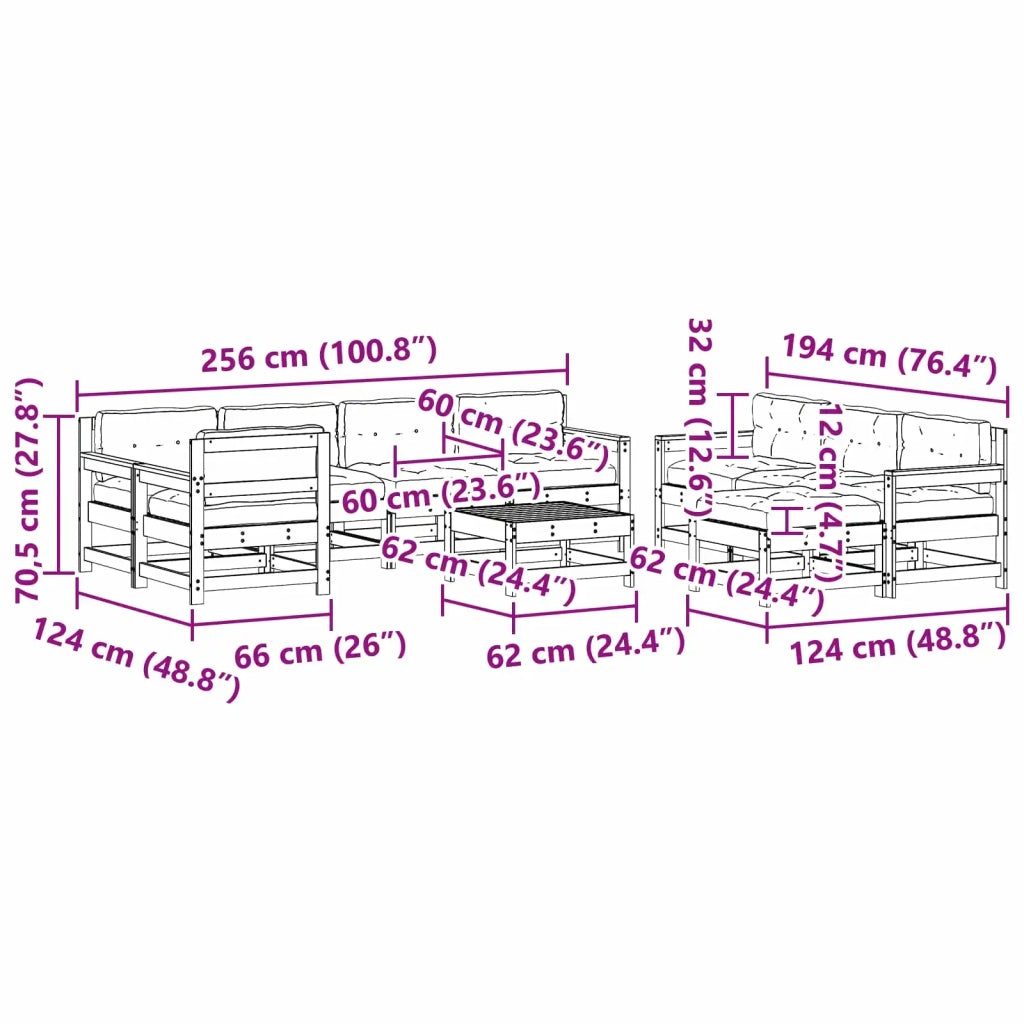 Set Lounge da Giardino 10 pcs Marrone Cerato 3418083