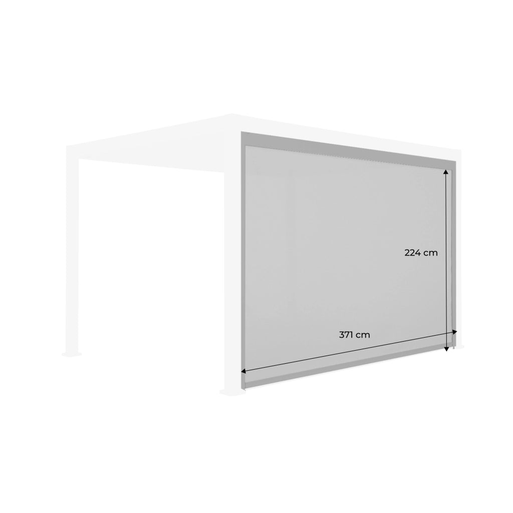 tenda laterale avvolgibile alluminio e textilene per pergola, 4m ,