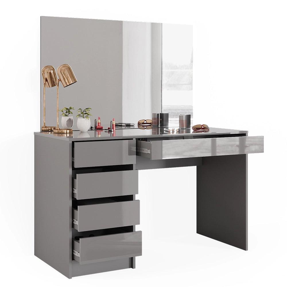 Comodino Vicco grigio, con specchio, 55 cm