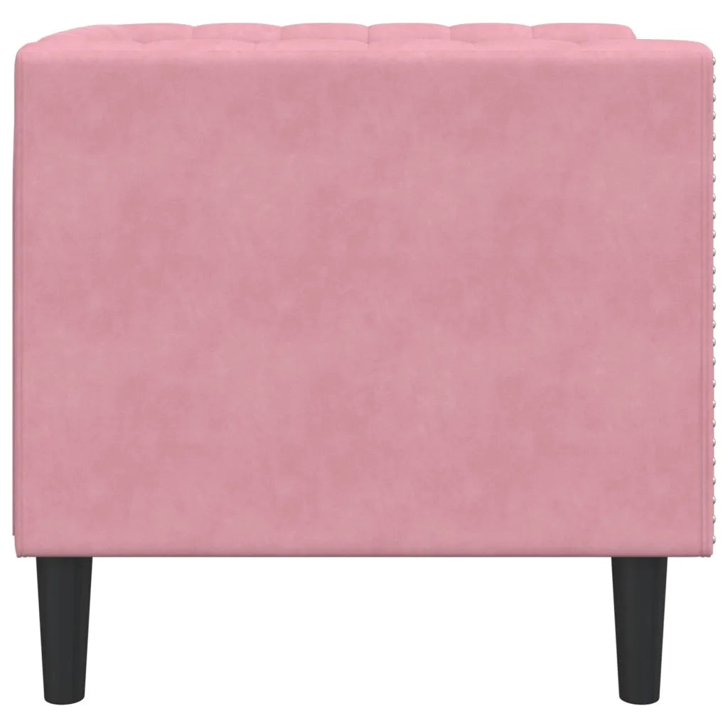 Poltrona | Sedia Relax Chesterfield Rosa in Velluto