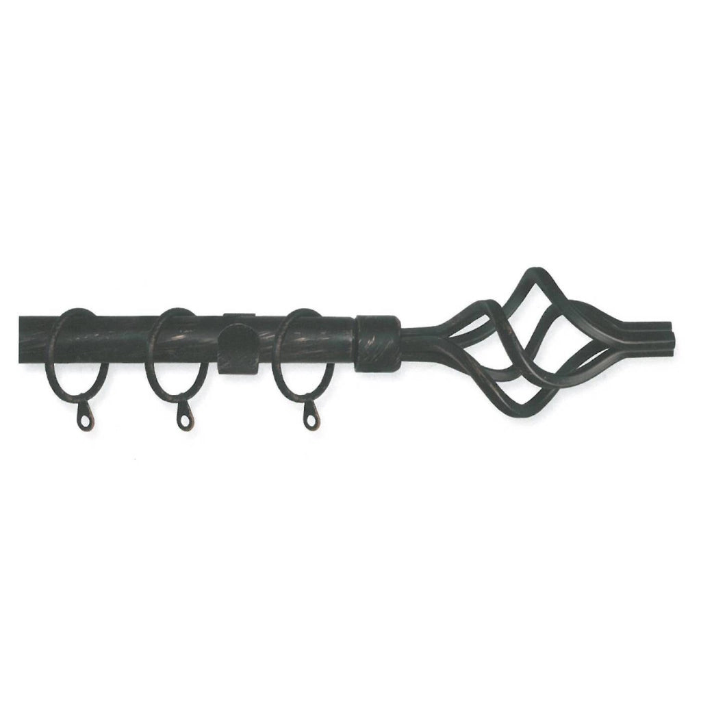 KIT BASTONE TENDA TWIST 120-210CM NERO/ORO.