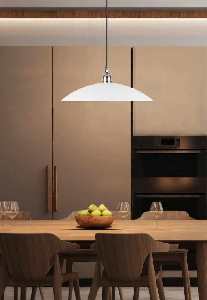 Lampada sospensione minimal bianco/nero patinata E27 Dexter