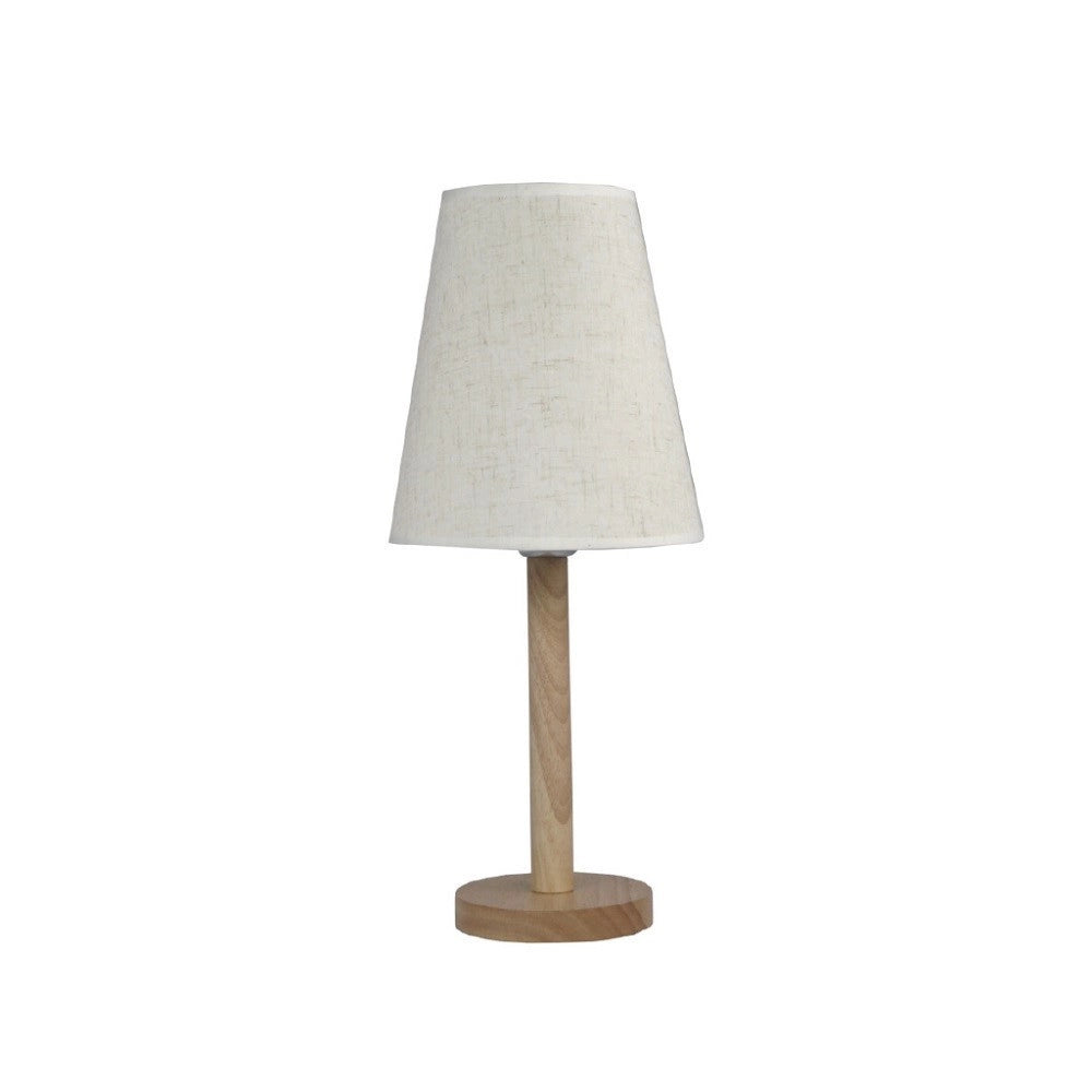 Trade Shop - Lampada Da Scrivania Con Base In Legno Liscio Motivo Parlume Bianco E27 Xc-7013 -