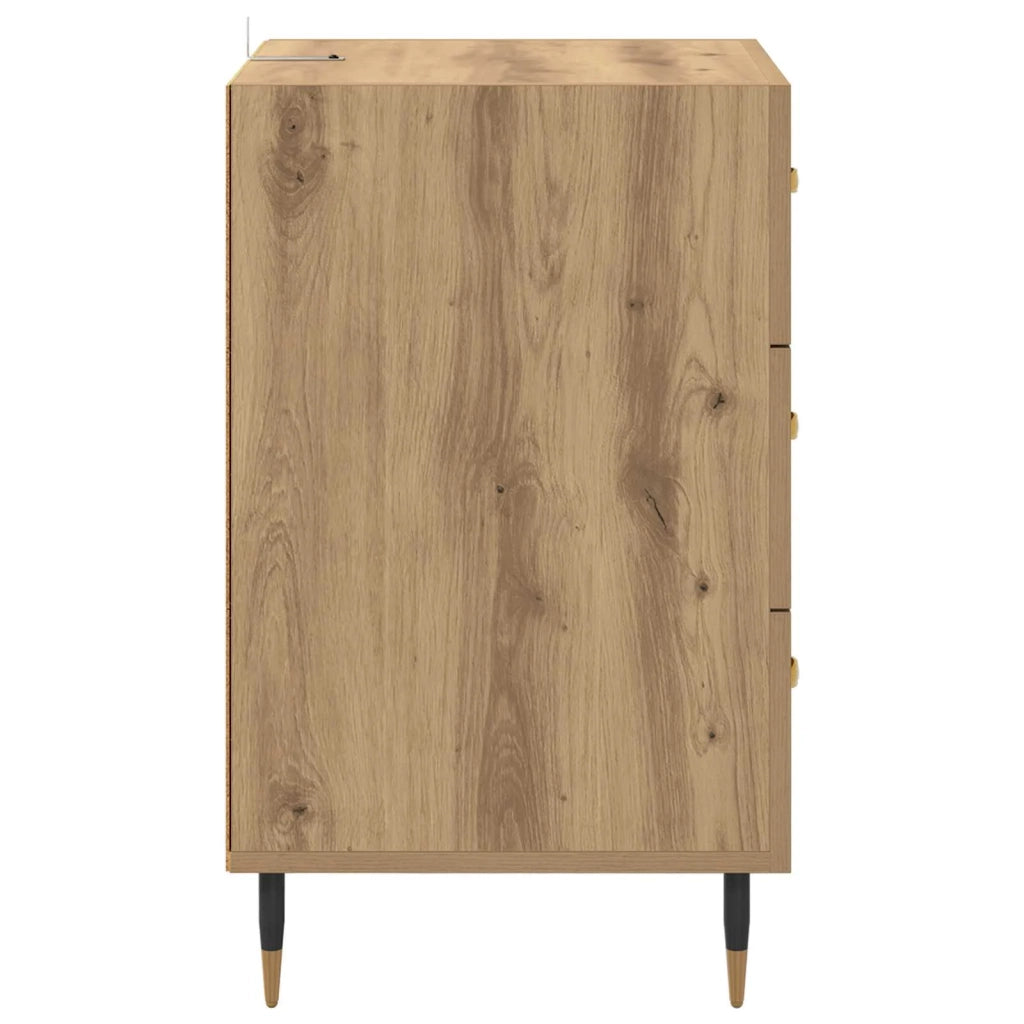 Comodino | Armadio da Notte | Mobiletto da notte Rovere artigianale 40 x 40 x 66 cm