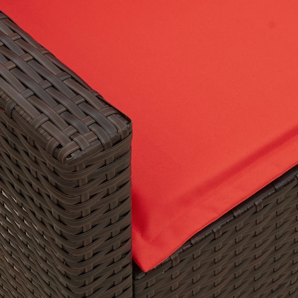Divano da Giardino con Cuscini in Polyrattan Marrone 3365336