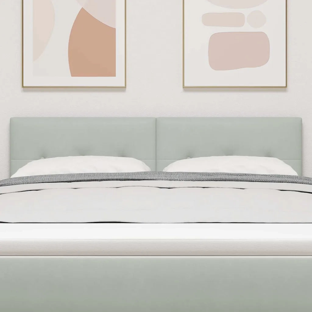 Testiera | Testata LED con strisce LED Grigio chiaro 144 cm Velluto