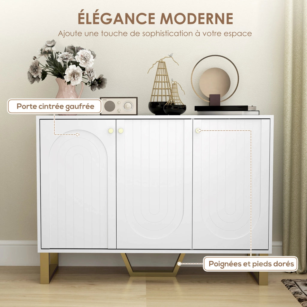 Mobile TV con cassetti e scaffali regolabili ¨C Minimal ¨C 106.5x35x77.5 cm, bianco