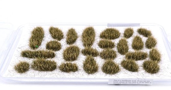 Campo da Gioco Statisch - Modellazione Erba Artificiale - Effetto Realistico - Tono Giallogrigio - Erba Autoadesiva - Adatto per Wargaming - 32 pezzi
