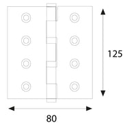 CERNIERA ACCIAIO ZINCATO ART.840 mm 125 x 80 - 2 pezzi  - Blister Koncreto