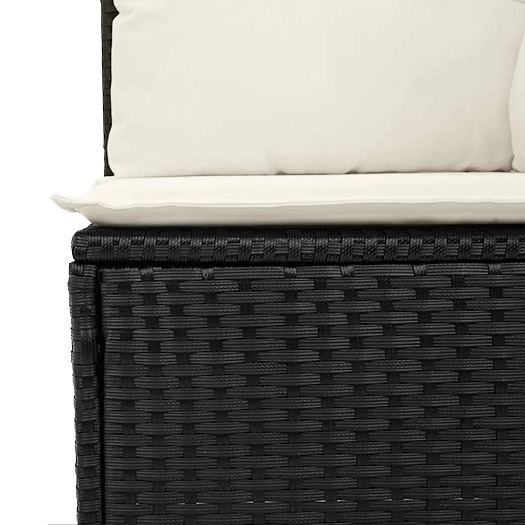 Set Divano da Giardino con cuscino 9 pcs Nero e Crema 3364105