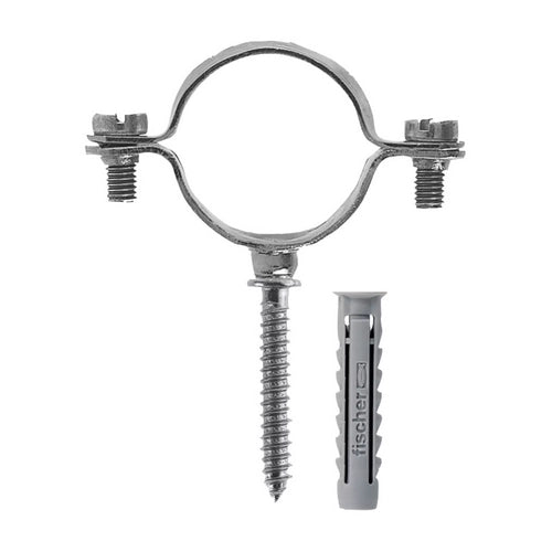 + COLLARI ZINCATI CZV- pz 10 mm. 28- FISCH- pezzi 1