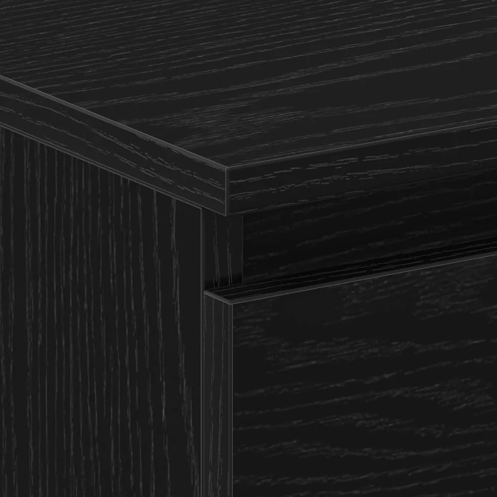 Armadio da Notte con cassetto 2 pcs Rovere Nero 30 x 30 x 40 cm 861989