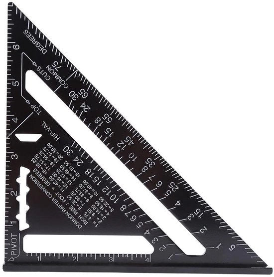 Misuratore di Angoli Digitale a Precisione Alta - Forma a L - Misuratore di Angoli con Winkelhaak - Misuratore di Angoli con Precisione Alta - Dimensioni 26 x 18,5 x 18,5 cm - Costruzione in Alluminio