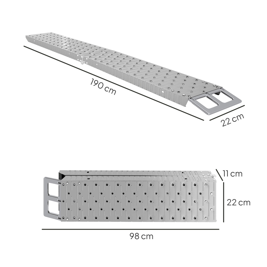 Rampa Pieghevole per Moto ¨C Minimal ¨C Acciaio Antiscivolo Argento