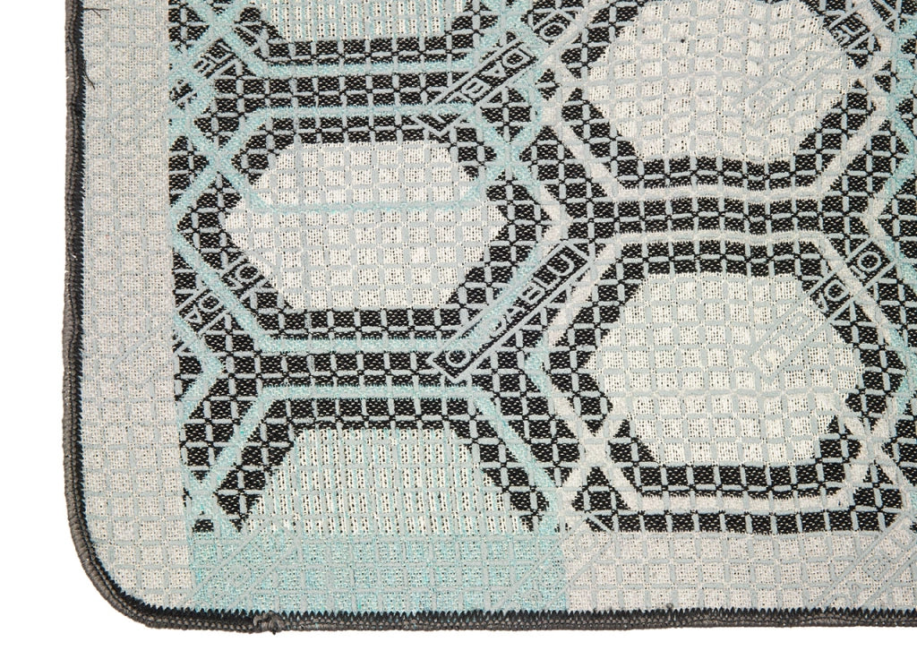 Tappeto Bagno Doccia Antiscivolo Mod. Vietri Tappetino Super Assorbente Cotone Pelo Corto - 60x170 - Azzurro