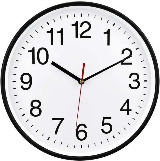 Orologio silenzioso da parete, 30 cm, senza ticchettio, orologio da parete di alta qualità in legno di abete, orologio decorativo per casa/cucina/ufficio/scuola, facile da leggere, funziona con batterie (bianche)