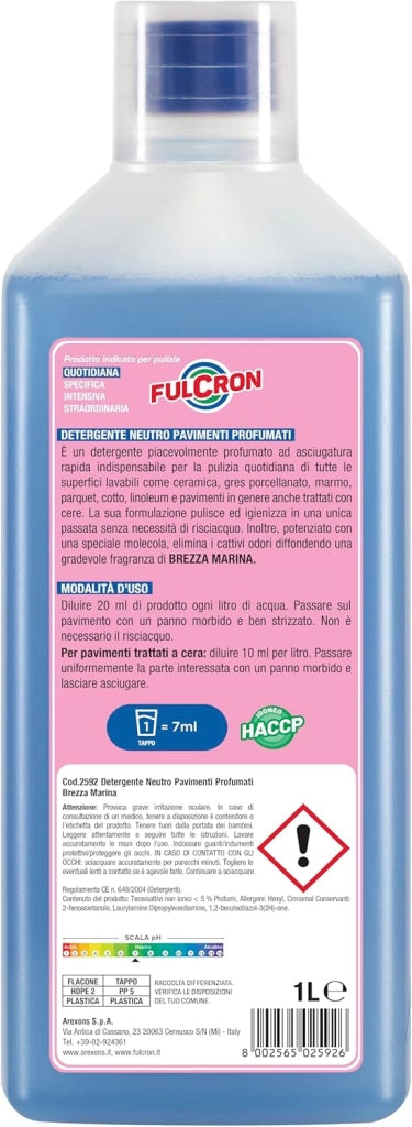 DETERGENTE NEUTRO PER MULTIPAVIMENTI 'FULCRON' lt. 1 - brezza marina  - AREXONS