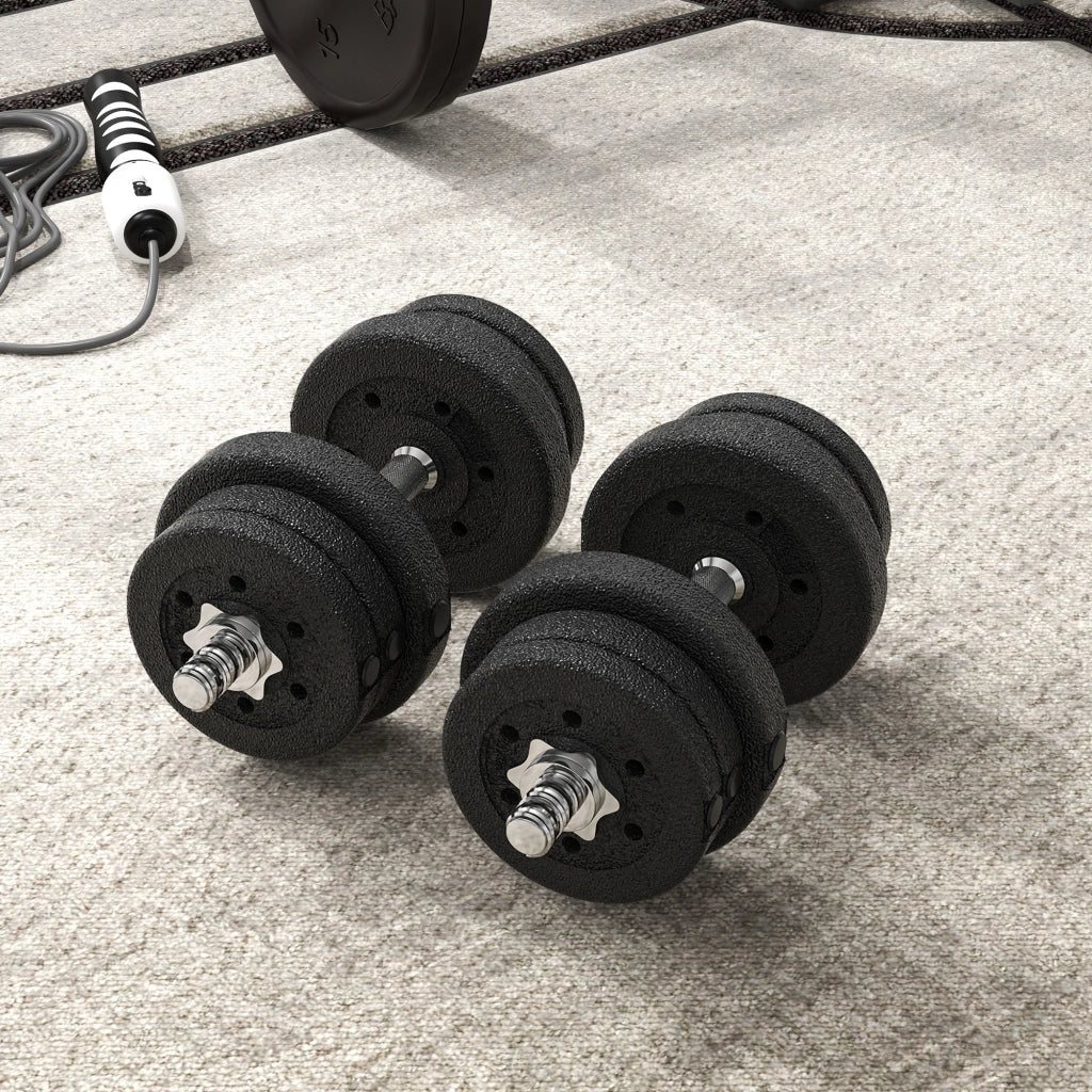 Set di manubri regolabili 25 kg ¨C zephmum ¨C nero acciaio polyuretano