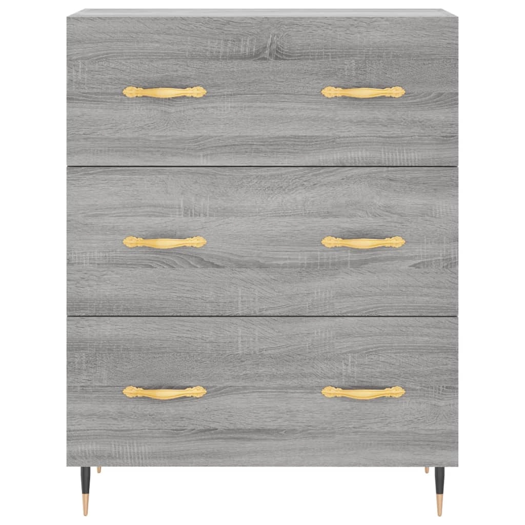 Buffet credenza cassettiera armadio mobile contenitore organizer cucina soggiorno salotto rovere Sonoma alto 69,5 x 34 x 180 cm legno ingegnerizzato grigio 02_0035511
