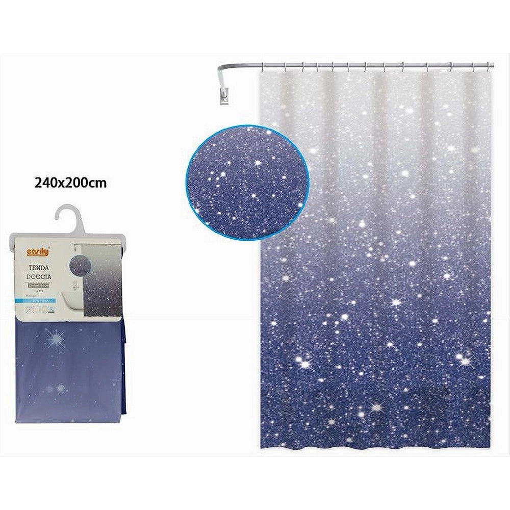 Trade Shop - Tenda Per Doccia Vasca Da Bagno Galassia Impermeabile 240x200cm Con Anelli 79219 -