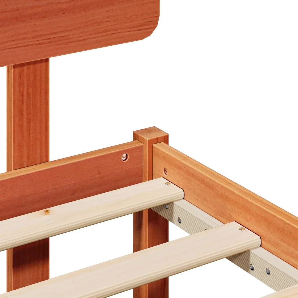 Letto singolo | Letto per adulti | Struttura del letto Marrone cerato 90 x 190 cm Pino massello