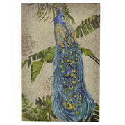 Quadro legno pavone con glitter cm 60x90x3